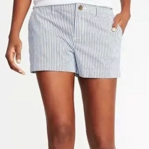 Old Navy | Blue and White Striped Seer Sucker Everyday Shorts Size 8 - Picture 1 of 7